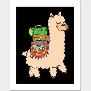 Alpaca on the road. Posters and Art